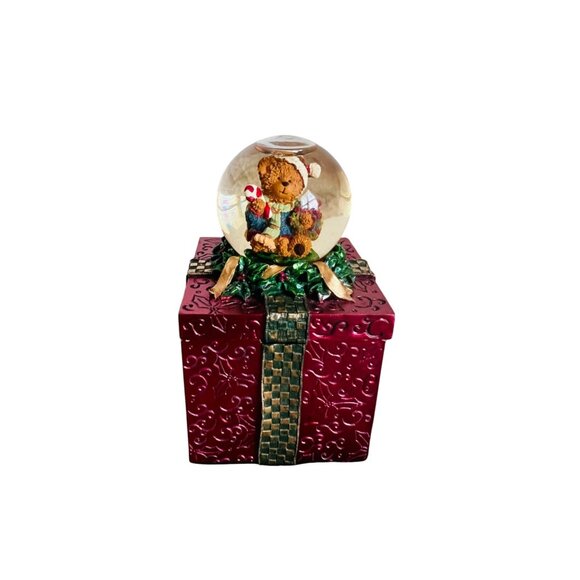 Kirkland Christmas Teddy Bear Snow Globe Trinket Gift Box - Holiday Décor - Picture 1 of 12